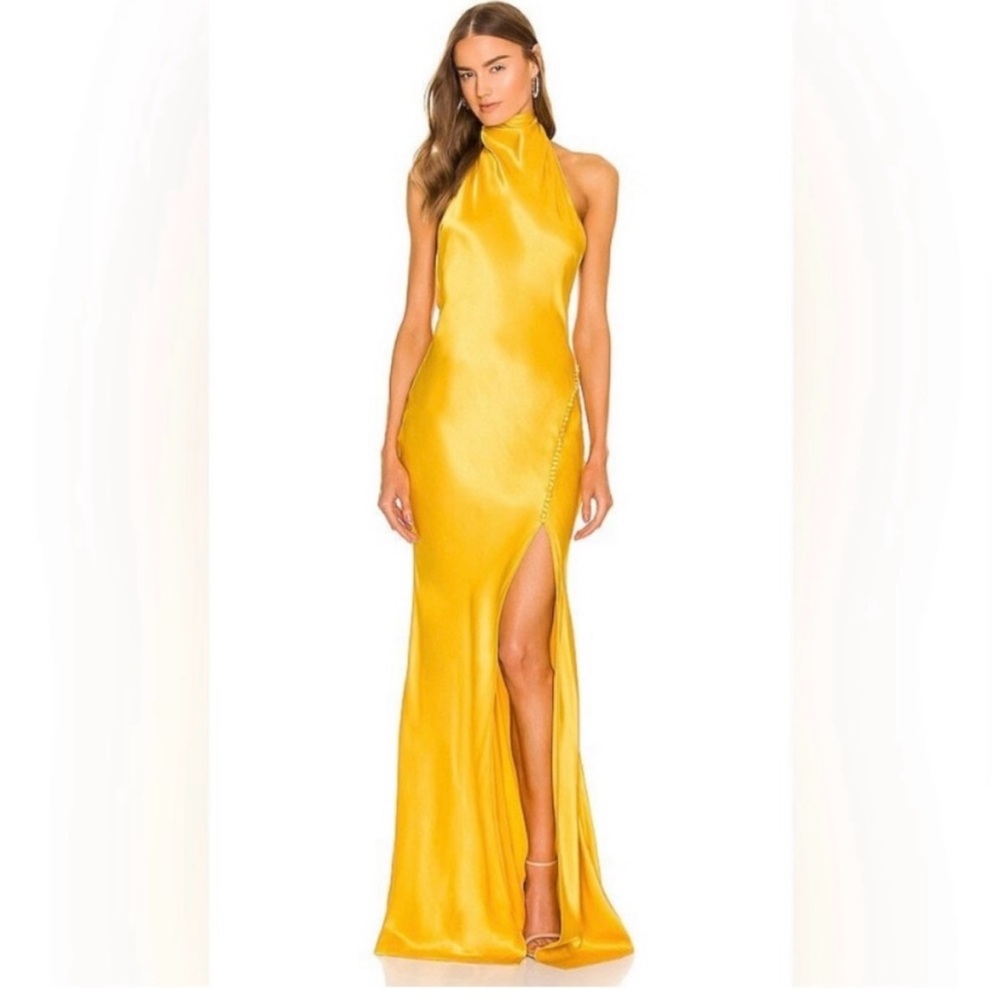 Revolve SAU LEE Penelope Gown in Gold